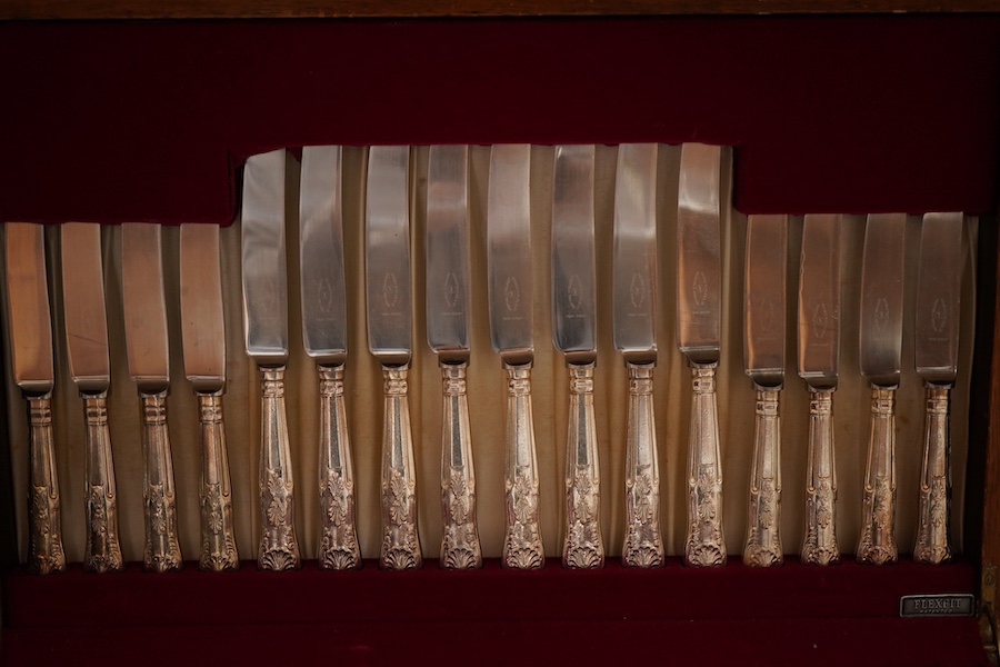 A Butler canteen of silver plated cutlery